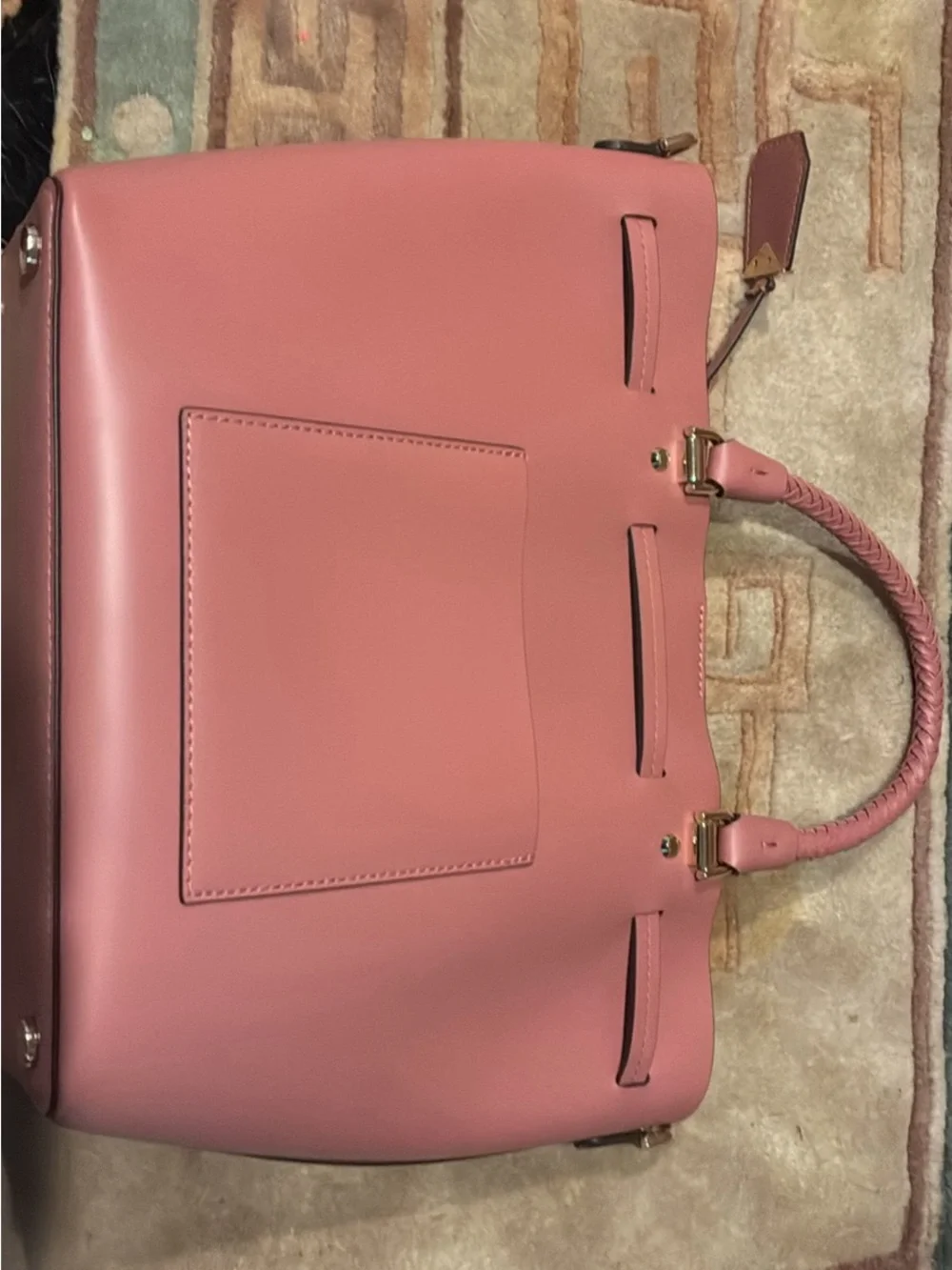 NEW NEVER USED Michael Kors Mauve pink Braided-Handle Shoulder Tote